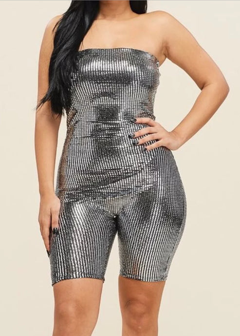 9912 SILVER SEQUINS ROMPER